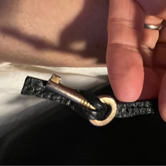 HERMÈS STYLE  BIRKIN BAG SATCHEL HANDBAG BLACK CLÉMENCE LEATHER - Picture 4 of 12